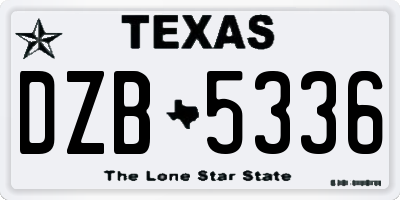 TX license plate DZB5336