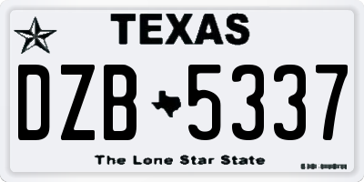 TX license plate DZB5337