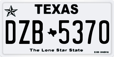 TX license plate DZB5370