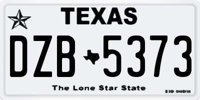 TX license plate DZB5373