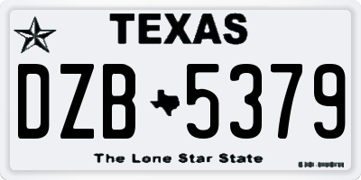 TX license plate DZB5379