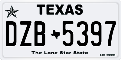 TX license plate DZB5397