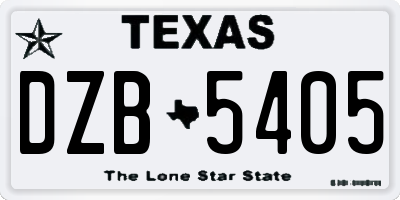 TX license plate DZB5405