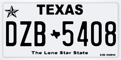TX license plate DZB5408