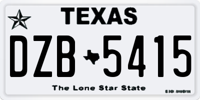 TX license plate DZB5415
