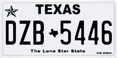 TX license plate DZB5446