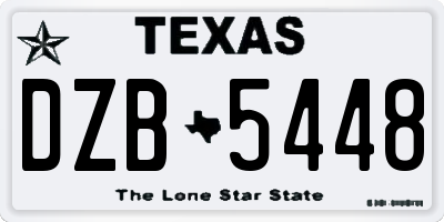 TX license plate DZB5448