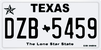 TX license plate DZB5459