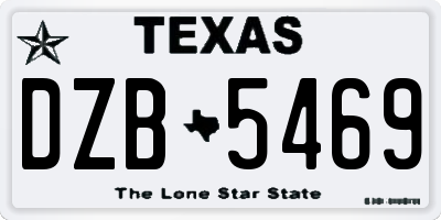 TX license plate DZB5469
