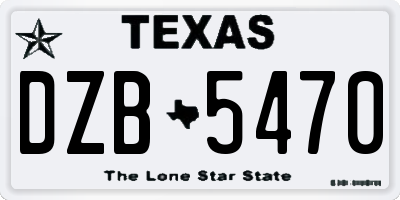 TX license plate DZB5470