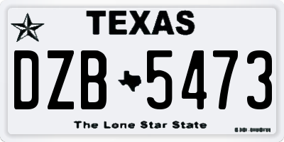 TX license plate DZB5473