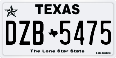 TX license plate DZB5475
