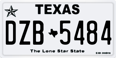 TX license plate DZB5484