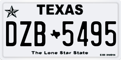 TX license plate DZB5495