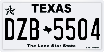 TX license plate DZB5504