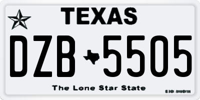 TX license plate DZB5505