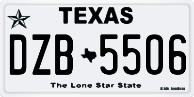 TX license plate DZB5506