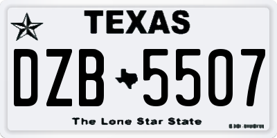 TX license plate DZB5507