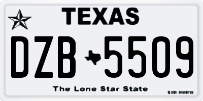 TX license plate DZB5509