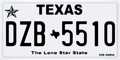 TX license plate DZB5510