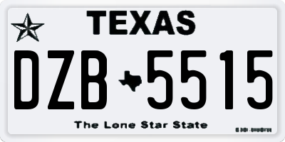TX license plate DZB5515