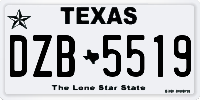 TX license plate DZB5519