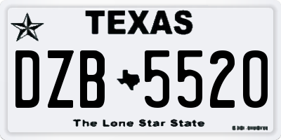 TX license plate DZB5520
