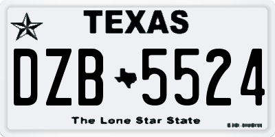 TX license plate DZB5524