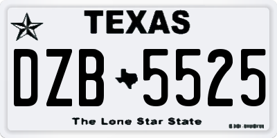 TX license plate DZB5525