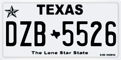 TX license plate DZB5526