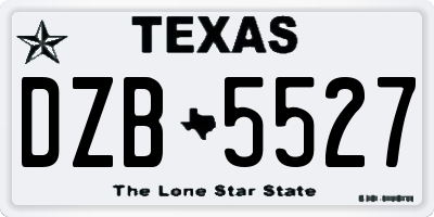 TX license plate DZB5527