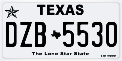 TX license plate DZB5530
