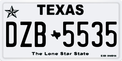 TX license plate DZB5535