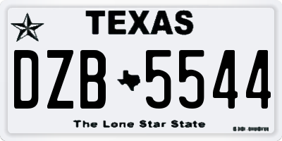 TX license plate DZB5544