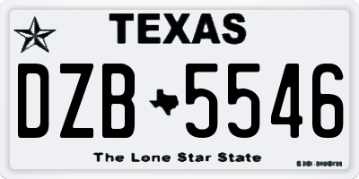 TX license plate DZB5546