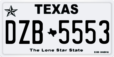 TX license plate DZB5553
