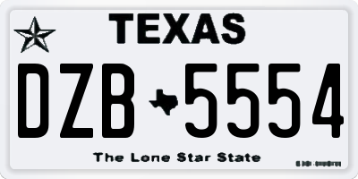 TX license plate DZB5554