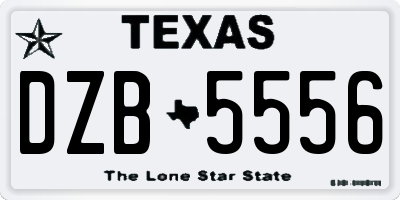 TX license plate DZB5556