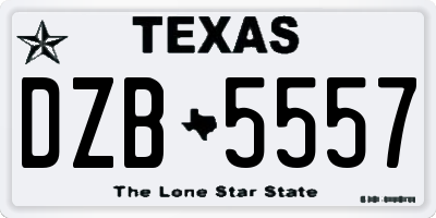 TX license plate DZB5557