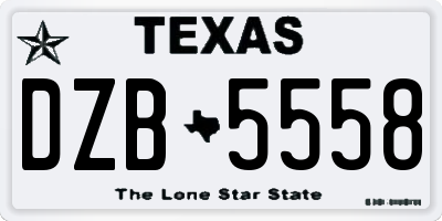 TX license plate DZB5558