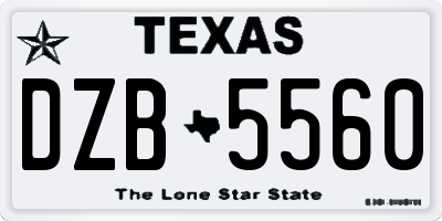 TX license plate DZB5560