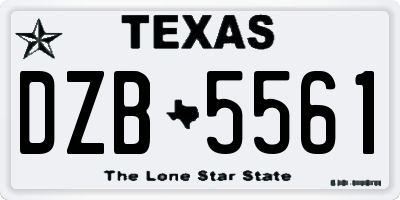 TX license plate DZB5561