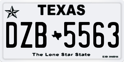 TX license plate DZB5563