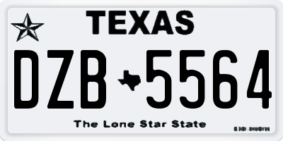 TX license plate DZB5564