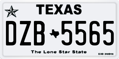 TX license plate DZB5565