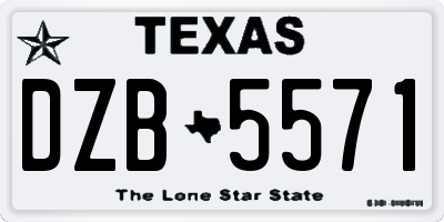 TX license plate DZB5571