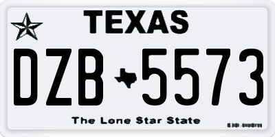 TX license plate DZB5573