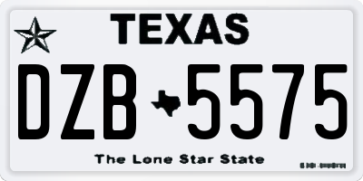 TX license plate DZB5575