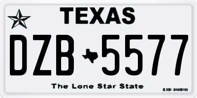 TX license plate DZB5577
