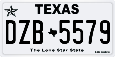 TX license plate DZB5579
